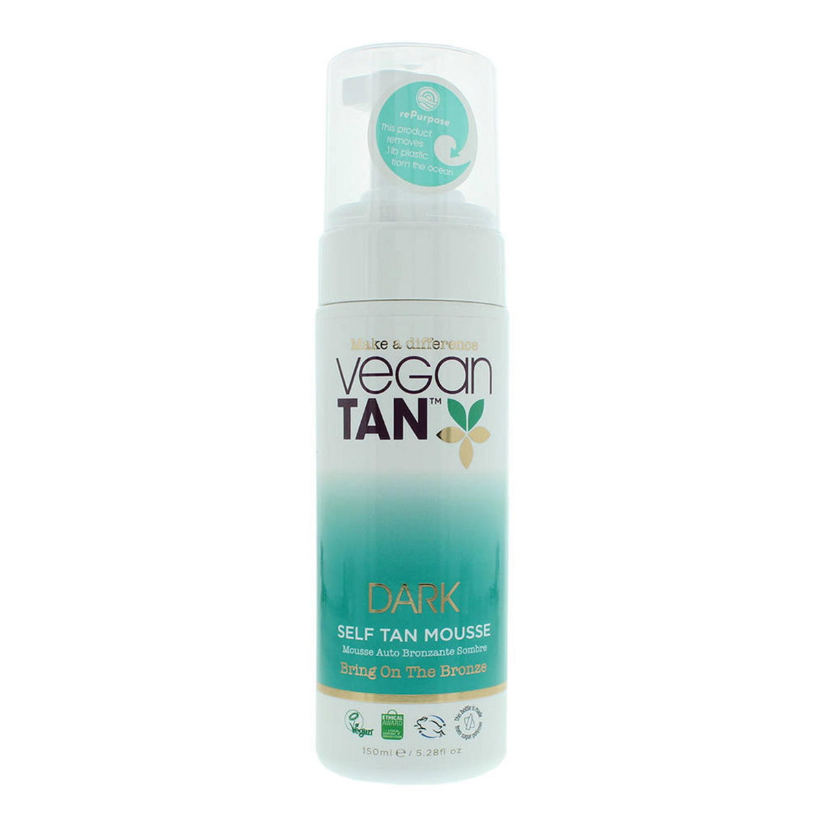 Vegan Tan, Dark Tan, Vegan, Bronzing, Self-Tanning Mousse, 150 ml