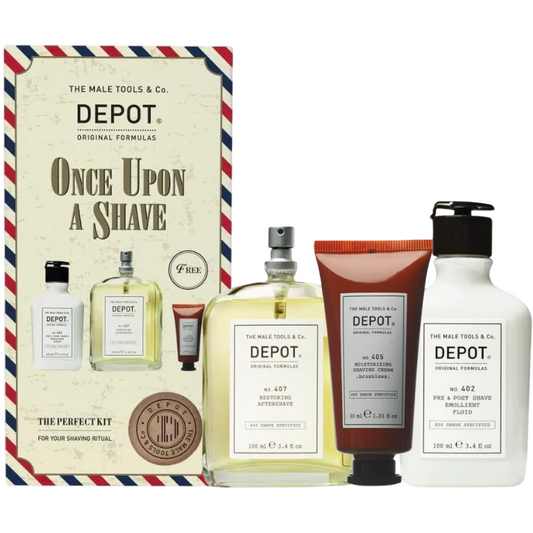 Set Depot: 400 Shave Specifics No. 402, Essential Oils, Soothing, Pre & Post Shaving Fluid, 100 ml + 400 Shave Specifics No. 405, Allantoin, Moisturizing, Shaving Cream, 125 ml + 400 Shave Specifics No. 407, Pro-Vitamin B5, Restoring & Refreshing,