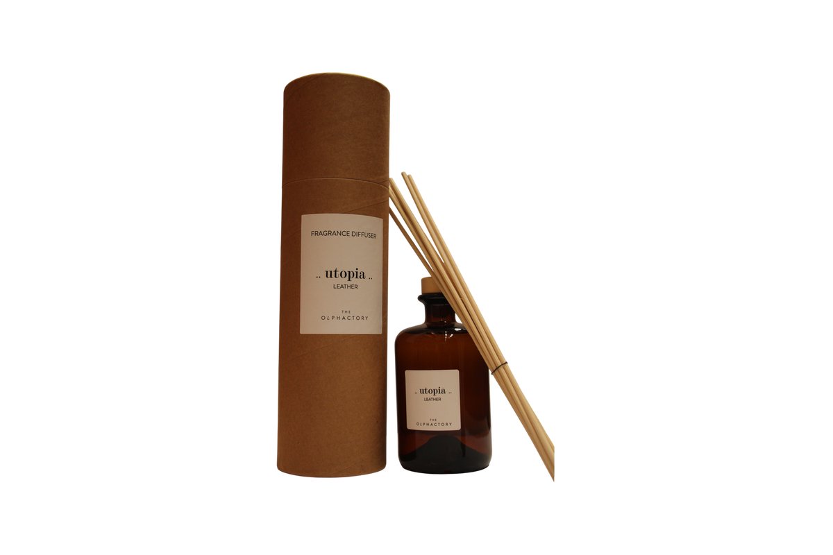 The Olphactory, Utopia Leather, Fragrance Sticks, Aroma Reed Diffuser, 500 ml